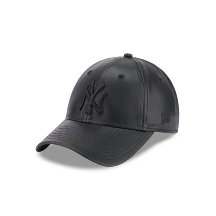 new era kapelo faux leather gynaikeio mavro