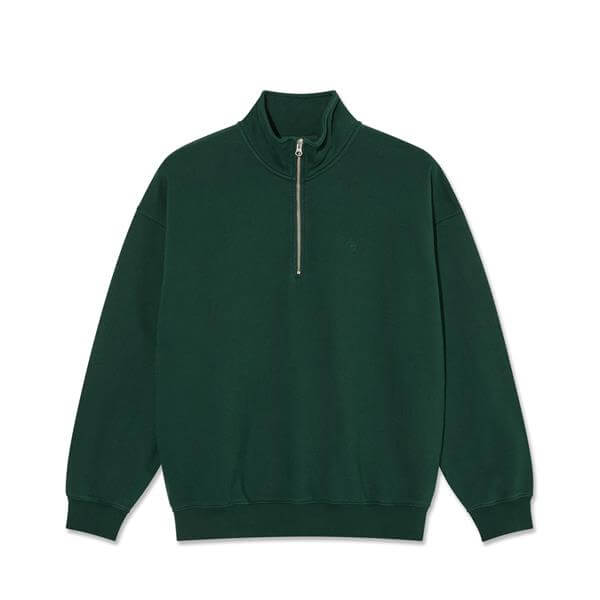 Polar-Skate-Co-W24-Frankie-Half-Zip-Sweatshirt-Grn-PSC-W24-37-1