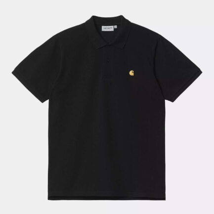 Carhartt WIP Chase Pique Polo S/S Men's - Black/Gold (I023807-00FXX)