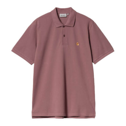 Carhartt WIP Chase Pique Polo Κοντομάνικο Ανδρικό - Dusky Pink/Gold (I023807-2Q7XX)