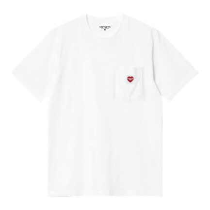 Carhartt WIP Pocket Heart T-Shirt Ανδρικό - White/Red (I032128-1WZXX)