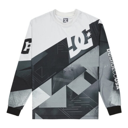 DC Shoes Burn Out Ls Moto Jersey Men's - Medium Grey (EDYKT03535-KPVW)