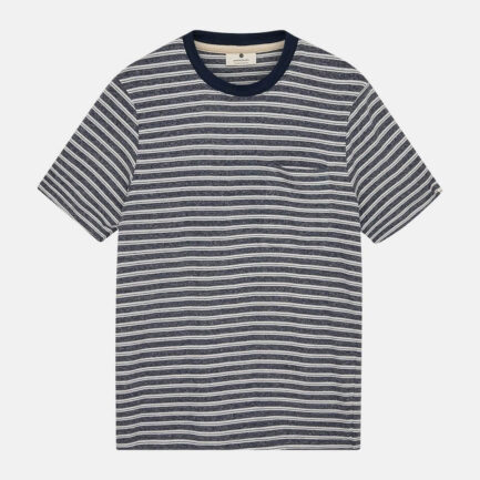 Anerkjendt Akkikki Cot/Linen Stripe T-Shirt Men's - Sky Captain (901921-3059)