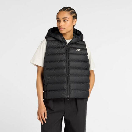New Balance Hooded Puffer Vest Jacket Women’s – Black (WO53508BK)