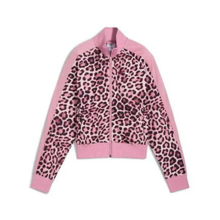 Puma All-Over Print Short Track Jacket Ζακέτα Γυναικεία - Poised Pink/Ruby Shimmer (632342-65)