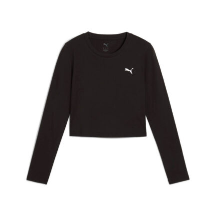 Puma Longsleeve Baby Tee Γυναικείο - Black (629761-01)