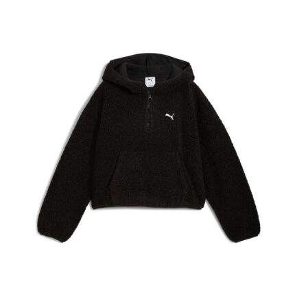 Puma Oversized Polar Fleece Hoodie Γυναικείο - Black (632048-01)