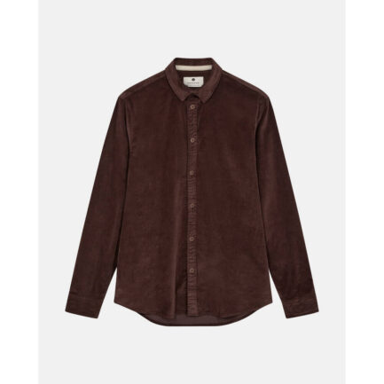 Anerkjendt Akleif Solid Cord L/S Shirt Κοτλέ Μακρυμάνικο Πουκάμισο Ανδρικό - Mulch (901672-5578)