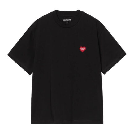 Carhartt WIP Heart Patch T-Shirt Γυναικείο - Black/Red (I032318-1V2XX)