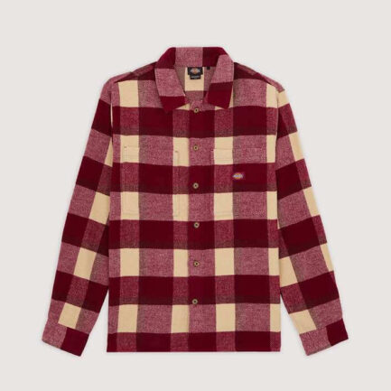 Dickies Plaid Coaling Long Sleeve Shirt Men's - Tibetan Red (DK0A4XZZK74)