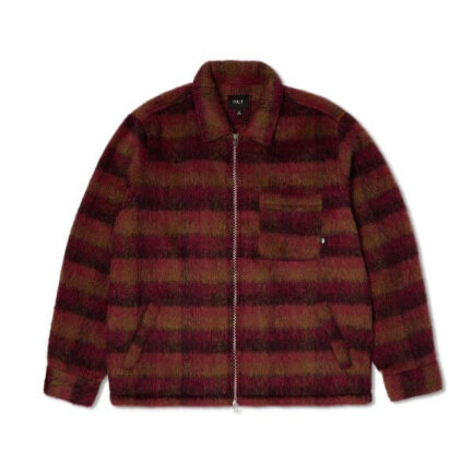 HUF Megablast Plaid Jacket Men's - Berry (JK00485-BERRY)