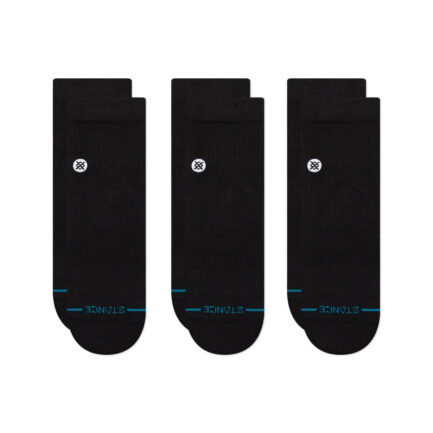 Stance Icon Quarter 3 Pack Socks - Black (A356A21IQP-BLK)