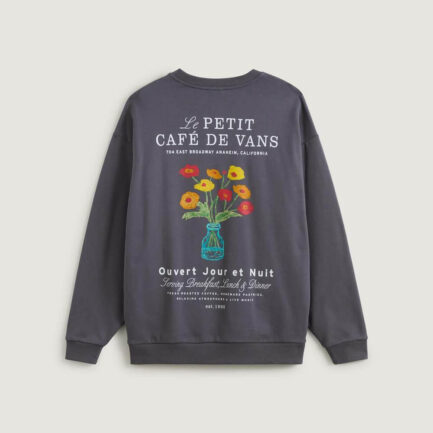 Vans Cafe Vans OS Crewneck Women's - Asphalt (VN000RCB1O7)