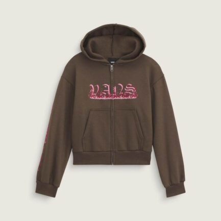 Vans Girls Inferno Full Zip Hoodie Kids (8-14 Years) - Coal Brown (VN000PPKEMP)