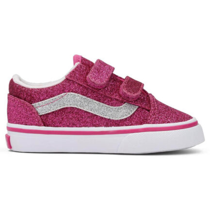 Vans Toddler Old Skool Velcro Glitter Shoes Παπούτσια Παιδικά (1-4 Ετών) - Raspberry Rose/Pink (VN000CTGYLZ)