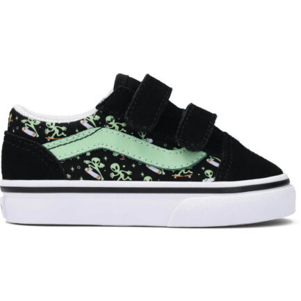 Vans Toddler Old Skool Velcro Glow Shoes Παπούτσια Παιδικά (1-4 Ετών) - Black/Green (VN000CTGYJ7)