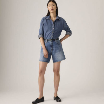 Levi's High Rise Baggy Shorts Τζιν Σορτς Γυναικείο - Blue Worn (A93110005)