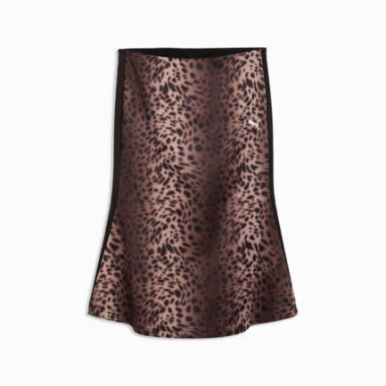 Puma T7 Leo Luxe All Over Print Midi Skirt Φούστα Γυναικεία - Black (634565-01)