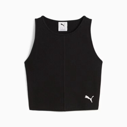Puma WARDROBE ESS Ribbed Crop Top Αμάνικο Γυναικείο  - Black (629765-01)
