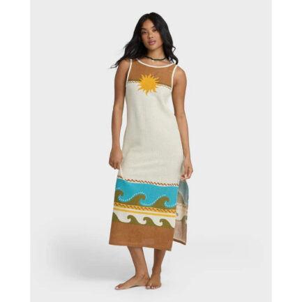 Billabong Solar Babe Midi Crochet Beach Dress Women's - Caramel Cafe (24O601608-CFF)