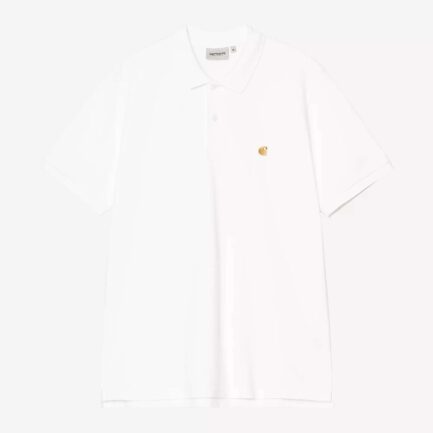 Carhartt WIP Chase Pique Polo S/S Men's - White/Gold (I023807-00RXX)