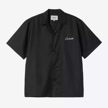 Carhartt WIP Delray Κοντομάνικο Πουκάμισο Ανδρικό - Black/White (I031465-0D2XX)