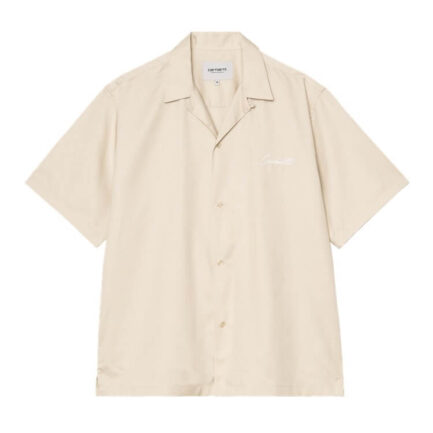 Carhartt WIP Delray Κοντομάνικο Πουκάμισο Ανδρικό - Stone/White (I031465-3M7XX)