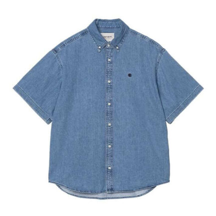 Carhartt WIP Lucas Denim Κοντομάνικο Τζιν Πουκάμισο Ανδρικό - Blue Stone Washed (I034575-0106)