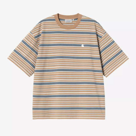 Carhartt WIP Zane T-Shirt Ανδρικό - Zane Stripe/Peanut (I036186-3KZXX)