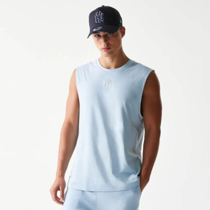 New Era MLB New York Yankees Sleeveless T-Shirt Αμάνικη Μπλούζα Ανδρική - Pastel Blue (60771496)
