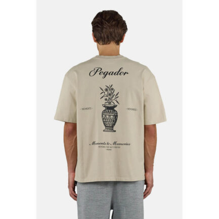 Pegador Morcote Oversized T-Shirt Men's - Washed Khaki Beige (PGDR-6832-666)