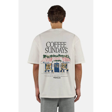 Pegador Stege Oversized T-Shirt Ανδρικό - Washed Warm White (PGDR-6858-551)