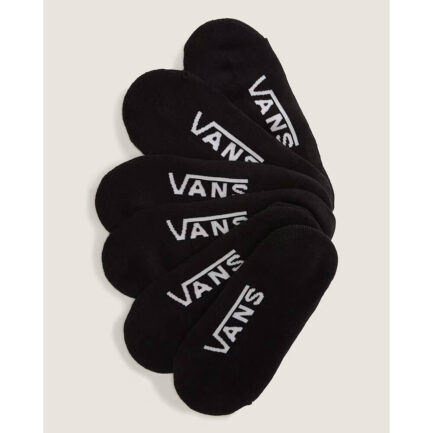 Vans Classic No Show Rox Socks 3-Pack - Black (VN000QBZBLK)