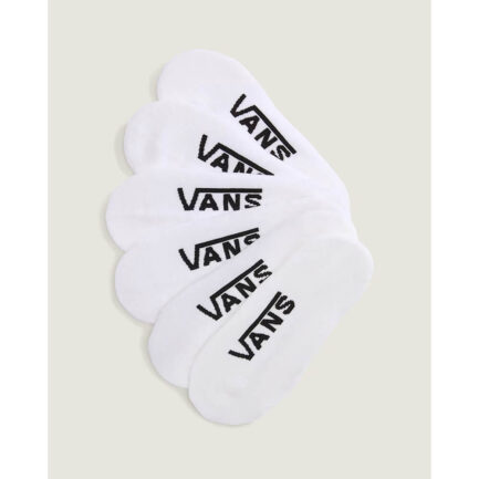 Vans Classic No Show Rox Socks 3-Pack - White (VN000QBZWHT)