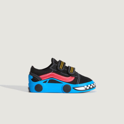 Vans Toddler Old Skool Velcro Car Shoes Παπούτσια Παιδικά (1-4 Ετών) - Black/Blue (VN000EE7Y61)