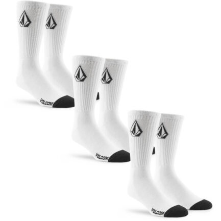 Volcom Full Stone Socks 3-Pack - White (D6312610-WHT)