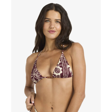 Billabong Sol Playa Remi Triangle Bikini Top Swimwear Women's - Red Dahlia (24O141611-RDA)