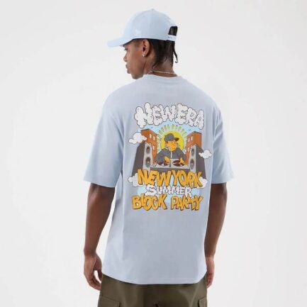 New Era Fun Block Party Graphic Oversized T-Shirt Men's - Pastel Blue (60856210)