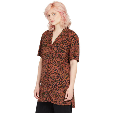 Volcom Dino Tea Tunic S/S Shirt Πουκάμισο Γυναικείο - Dark Clay (B0412308-DCL)